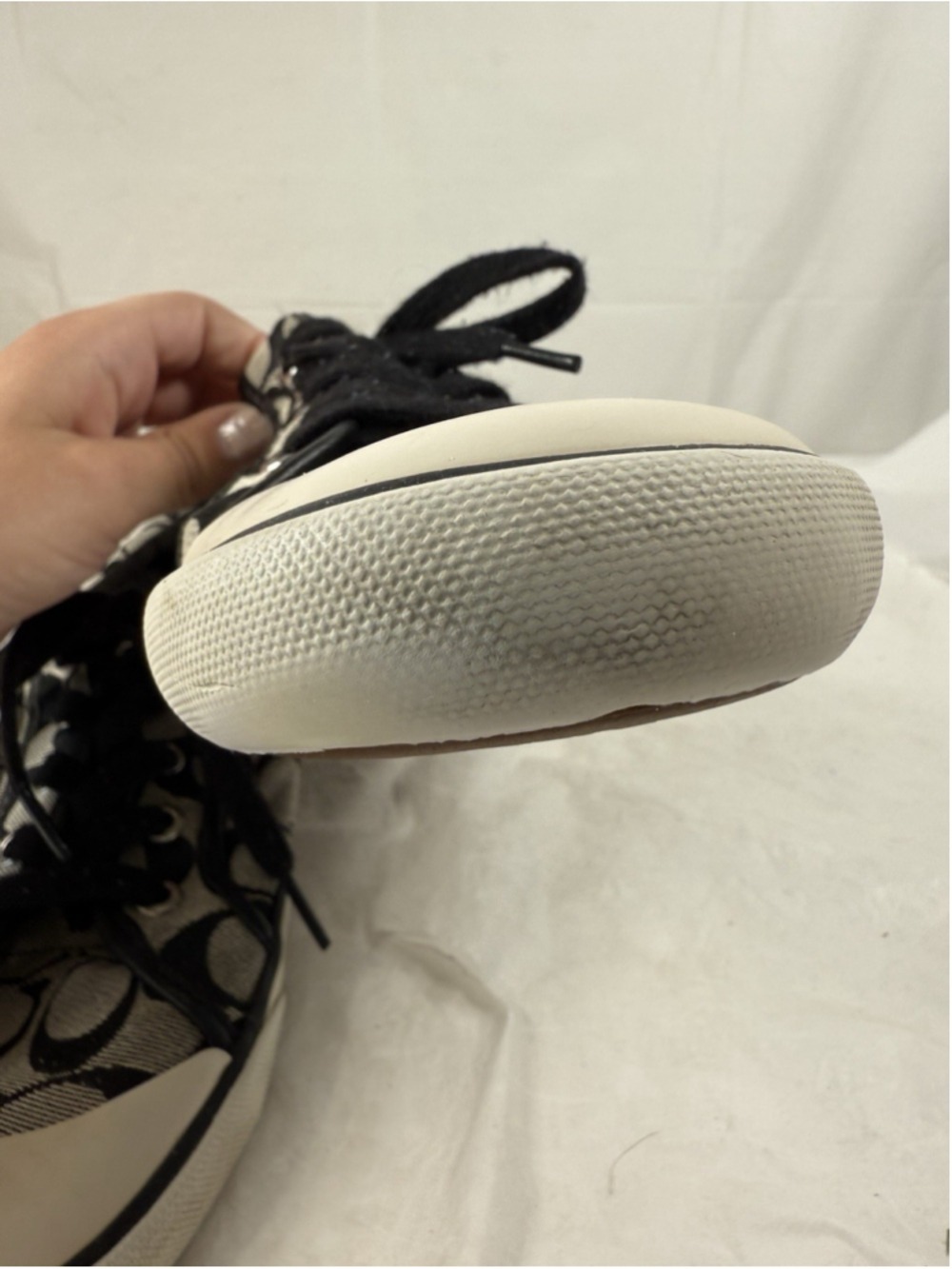 Canvas Coach Barrett Sneakers Size 10 B womens, black/gray logo - Picture 12 of 15
